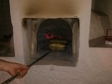 Pizza infornare il pane
